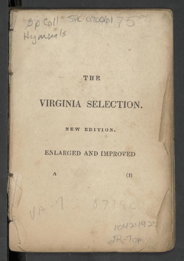 First page of The Virginia Selection of Psalms, Hymns, and Spiritual Songs