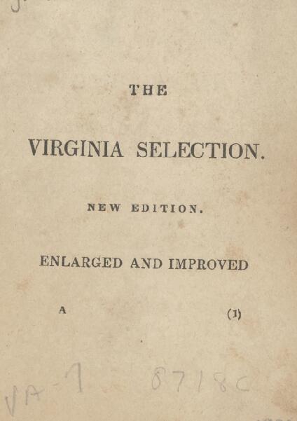 First page of The Virginia Selection of Psalms, Hymns, and Spiritual Songs