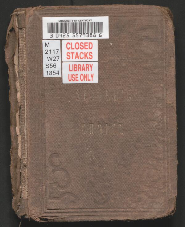 First page of The Singer's Choice