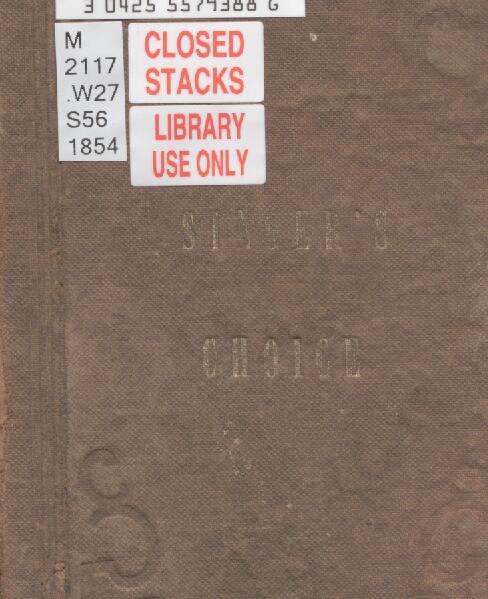 First page of The Singer's Choice