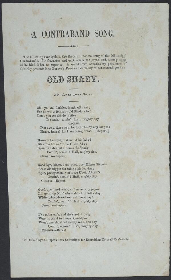 First page of A Contraband Song