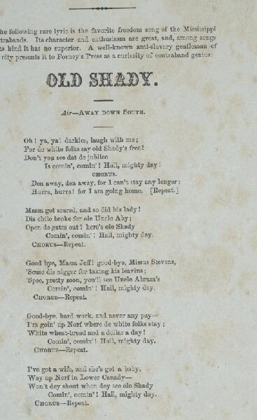 First page of A Contraband Song