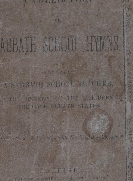 First page of A Collection of Sabbath School Hymns