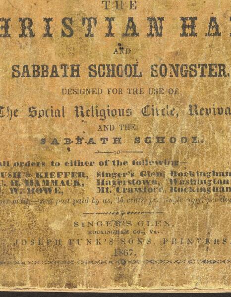 First page of The Christian Harp and Sabbath School Songster