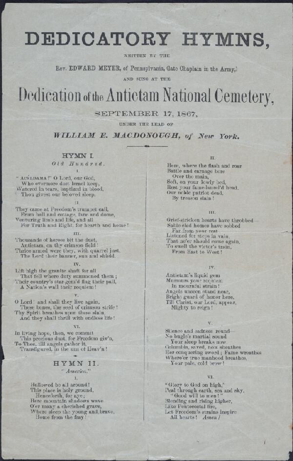 First page of Dedicatory Hymns