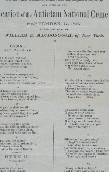 First page of Dedicatory Hymns