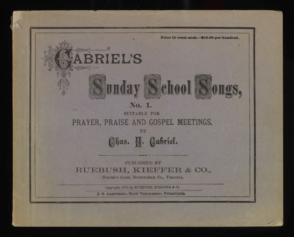 First page of Gabriel's Sunday-School Songs No. 1