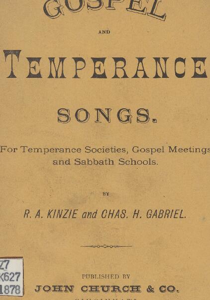First page of Gospel and Temperance Songs