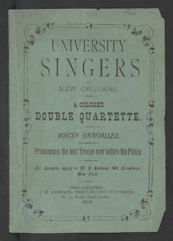 First page of University Singers of New Orleans