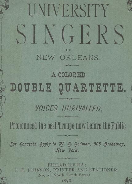 First page of University Singers of New Orleans