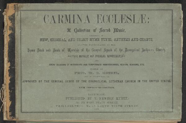 First page of Carmina Ecclesiæ