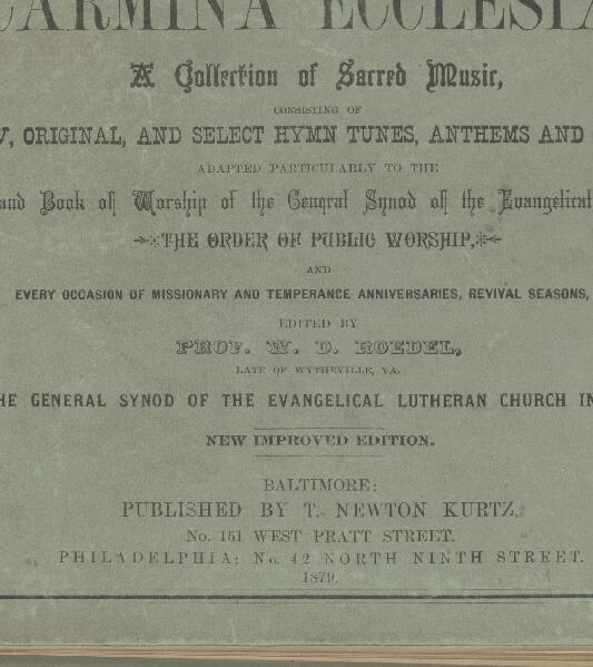 First page of Carmina Ecclesiæ