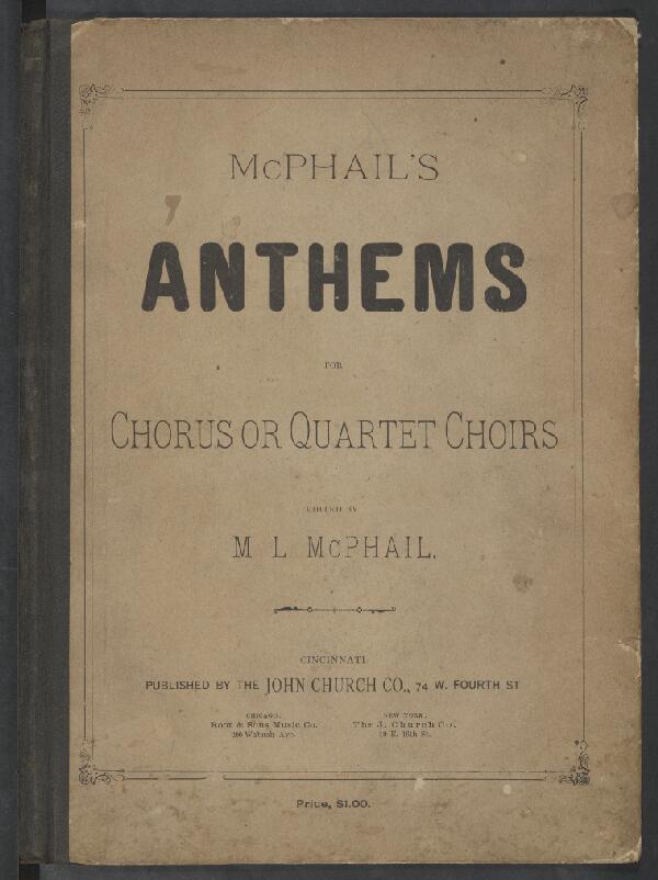 First page of McPhail's Anthems