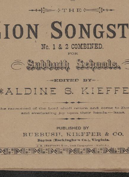 First page of The Zion Songster No. 1