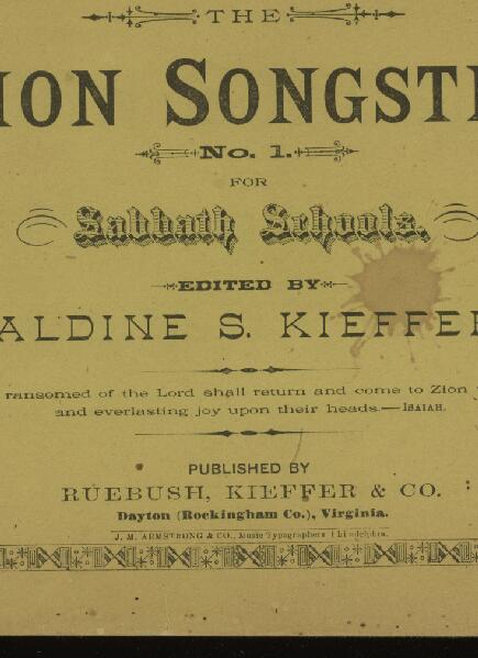 First page of The Zion Songster No. 1