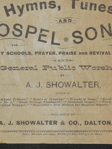 First page of Hymns, Tunes and Gospel Songs