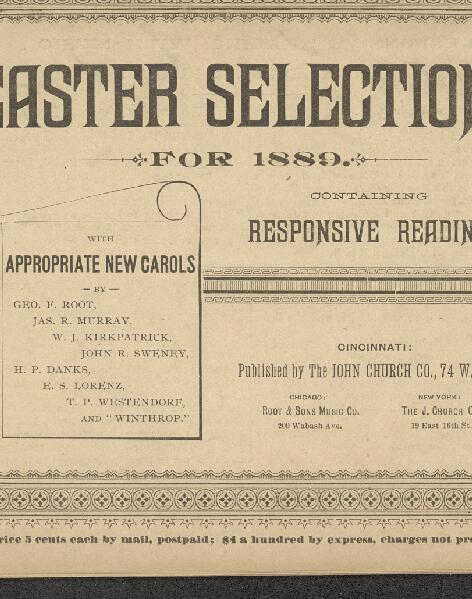 Easter Selections for 1889