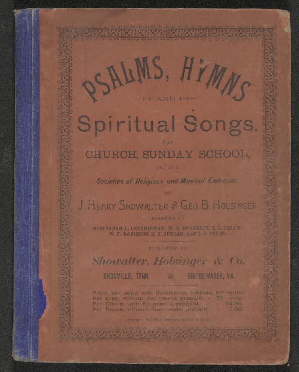 First page of Psalms, Hymns, and Spiritual Songs