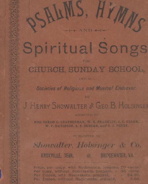 First page of Psalms, Hymns, and Spiritual Songs