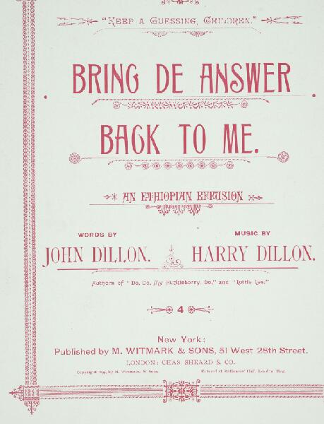 First page of Bring the Answer Back to Me