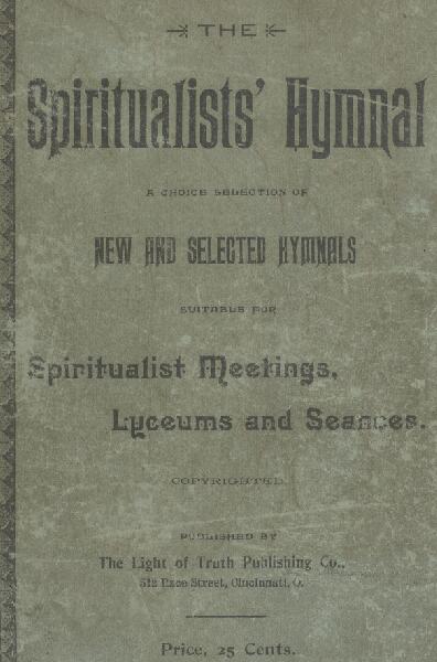 First page of The Spiritualists' Hymnal