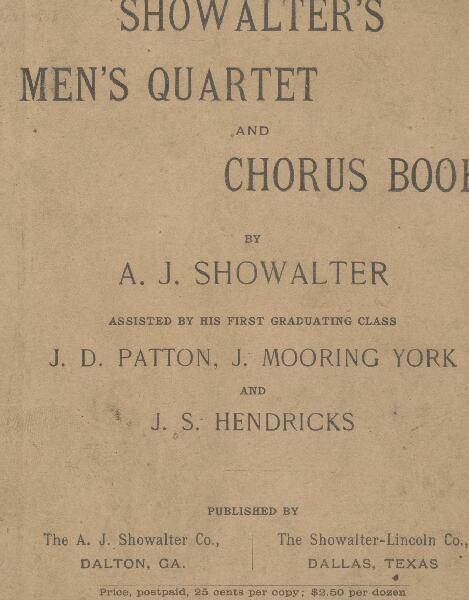 First page of Showalter's Men's Quartet and Chorus Book