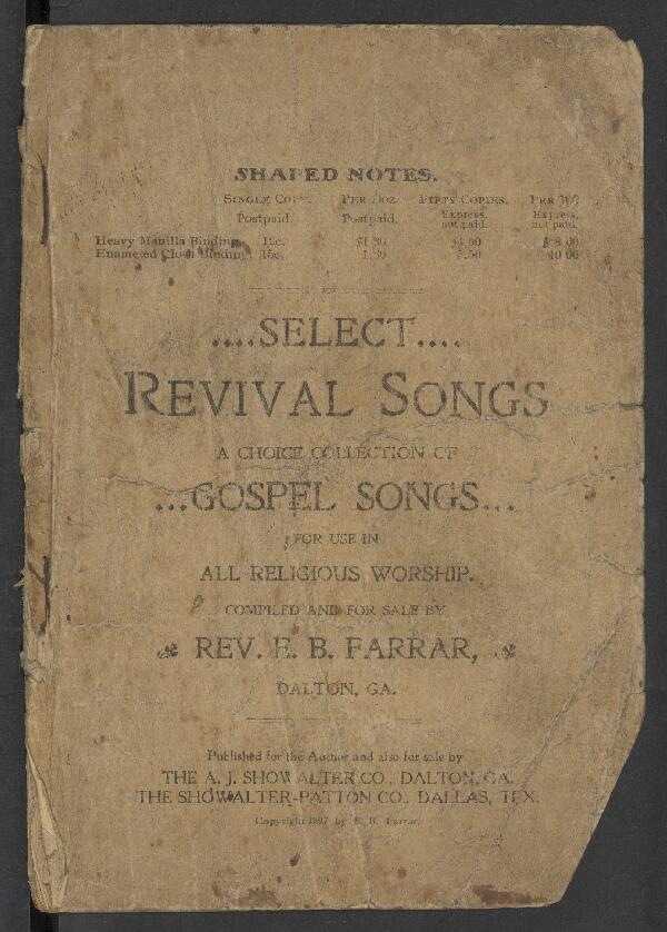 First page of Select revival songs