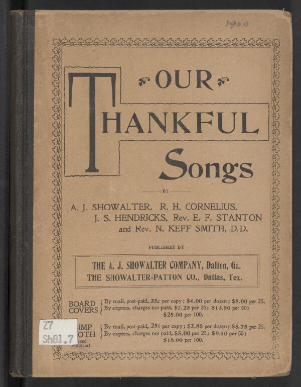 First page of Our Thankful Songs