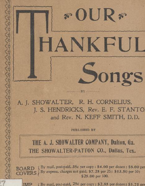First page of Our Thankful Songs