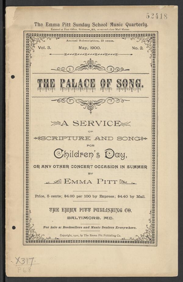 First page of The Palace of Song