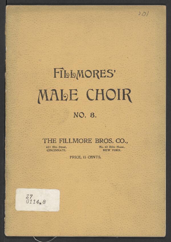 First page of Fillmores' Male Choir No. 3