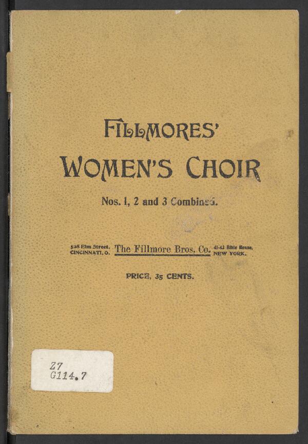 First page of Fillmores' Women's Choir Nos. 1, 2 and 3 Combined