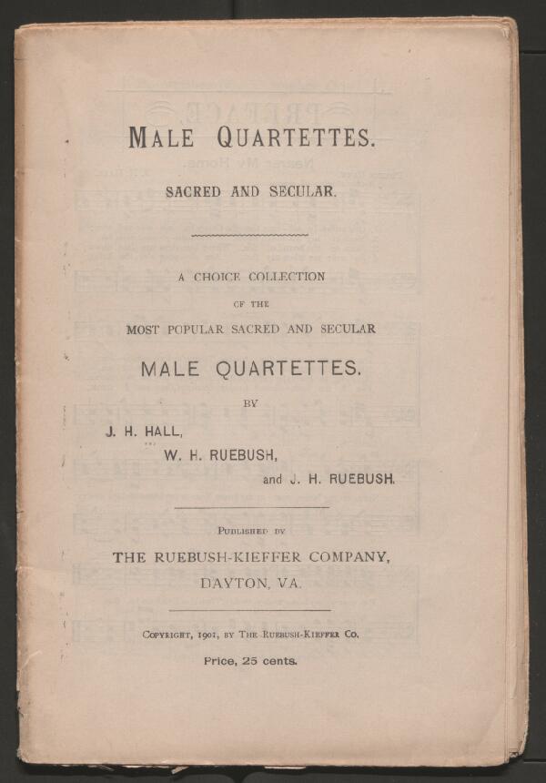 First page of Male Quartettes