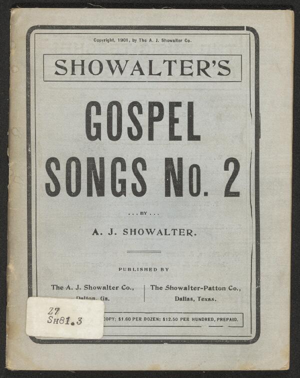 First page of Showalter's Gospel Songs No. 2