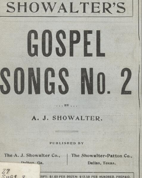 First page of Showalter's Gospel Songs No. 2
