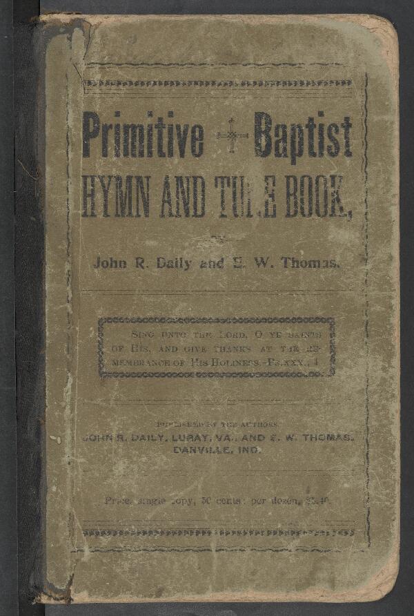 First page of Primitive Baptist Hymn and Tune Book