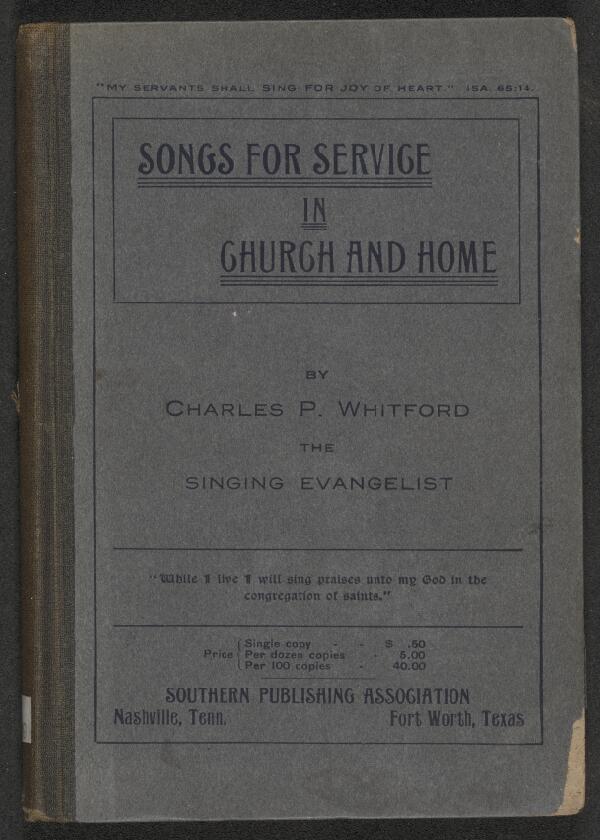 First page of Songs for Service in Church and Home