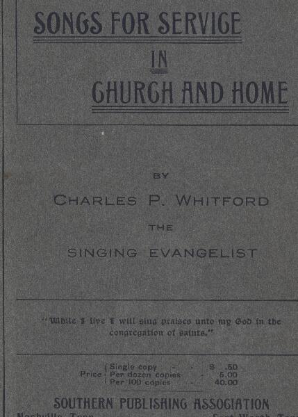 First page of Songs for Service in Church and Home