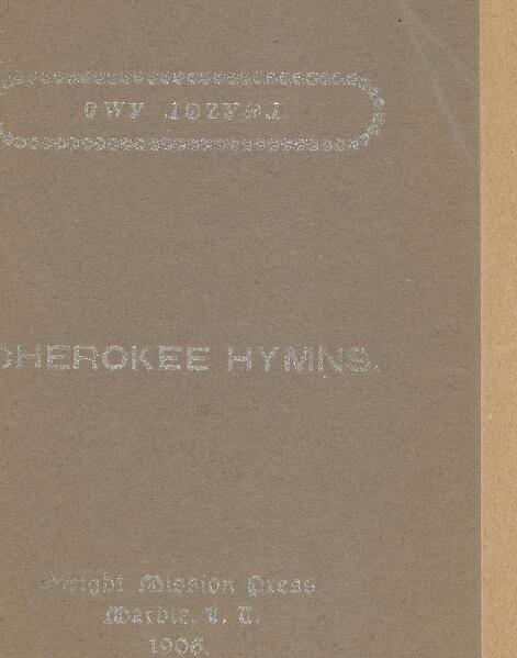 First page of Cherokee Hymns