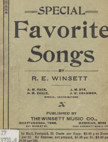 First page of Special Favorite Songs