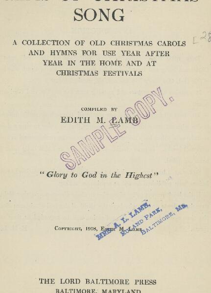 First page of Gems of Christmas Song