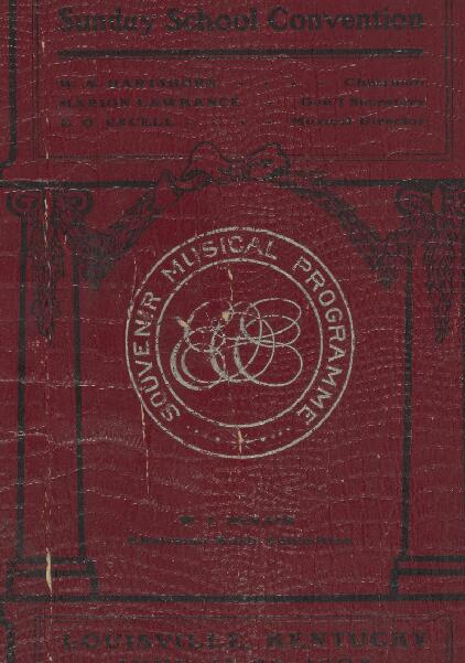 First page of Twelfth International Sunday School Convention