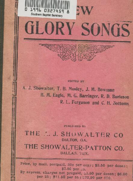 First page of New Glory Songs