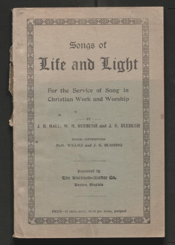 First page of Songs of Life and Light
