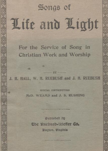 First page of Songs of Life and Light