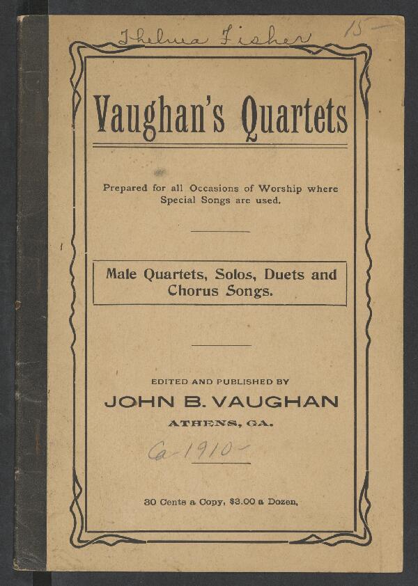First page of Vaughan's Quartets