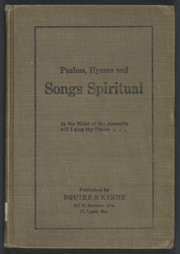 First page of Psalms, Hymns and Songs Spiritual
