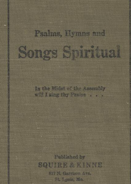 First page of Psalms, Hymns and Songs Spiritual