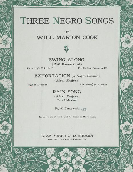 First page of Three Negro Songs
