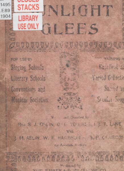 First page of The Eureka Sunlight Glees